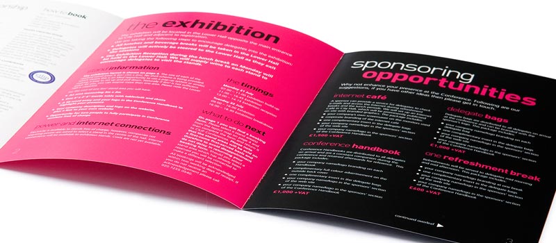 Inside spread of a 6-page conference brochure