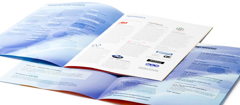 Spreads from a conference brochure