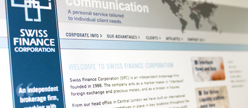 Page from Swiss Finance Corporation website