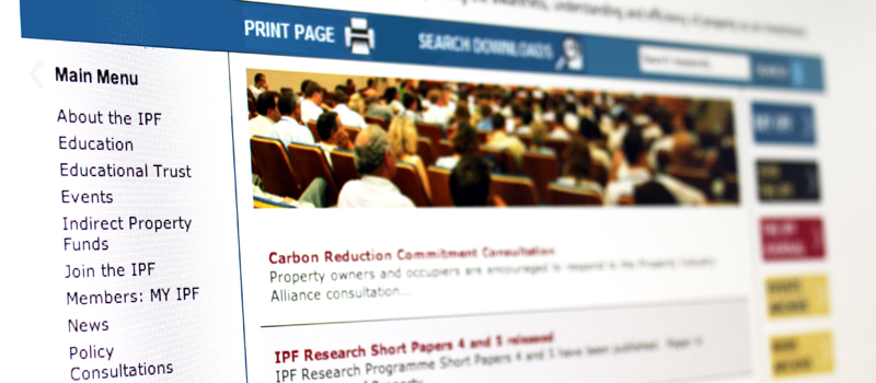 Page from Investment Property Forum website